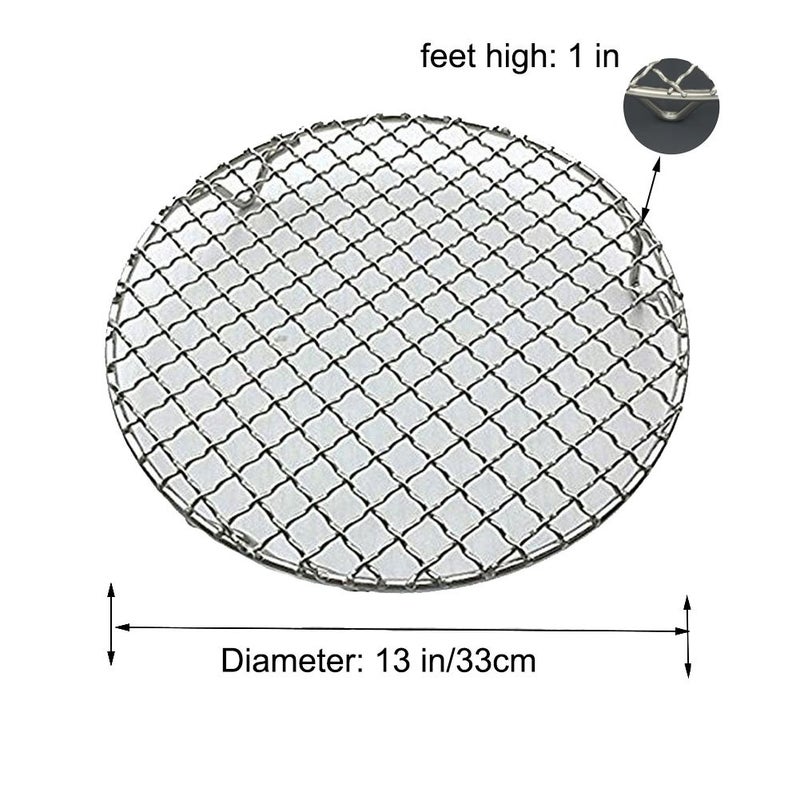 Fivebop Round Cooling Rack Stainless Steel Cross Wire Barbecue Grill Net Racks with 3 Legs for Cooking Baking Steaming (13 inches) - Image 2